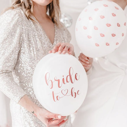 Ballonnen Bride To Be Mix 30cm 6st van Partydeco koop je bij Partywinkel
