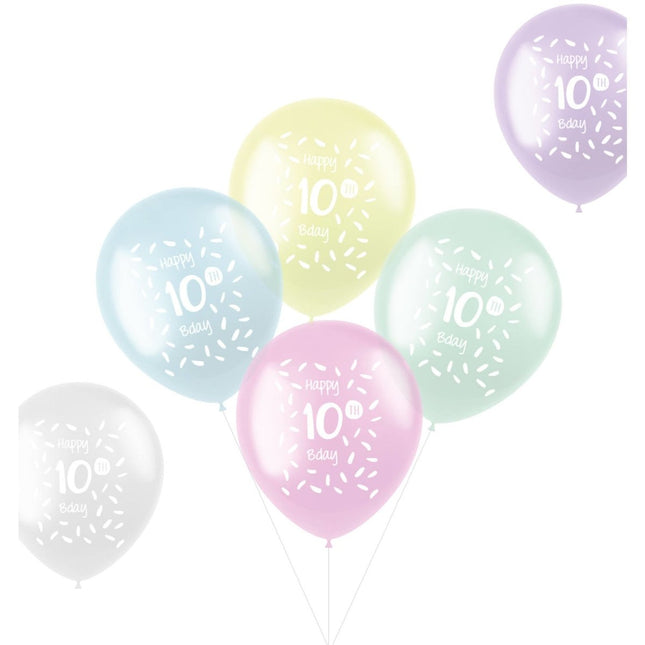 Ballonnen Happy 10Th Bday 33cm 6st van Folat koop je bij Partywinkel