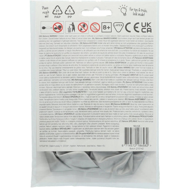 Ballonnen Happy 25Th Anniversary 33cm 4st van Folat koop je bij Partywinkel