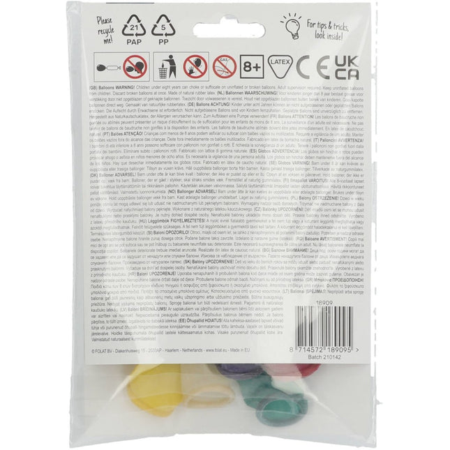 Ballonnen Happy 9Th Bday 33cm 6st van Folat koop je bij Partywinkel