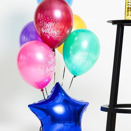 Ballonnen Happy Birthday To You Gekleurd 33cm 6st van Folat koop je bij Partywinkel