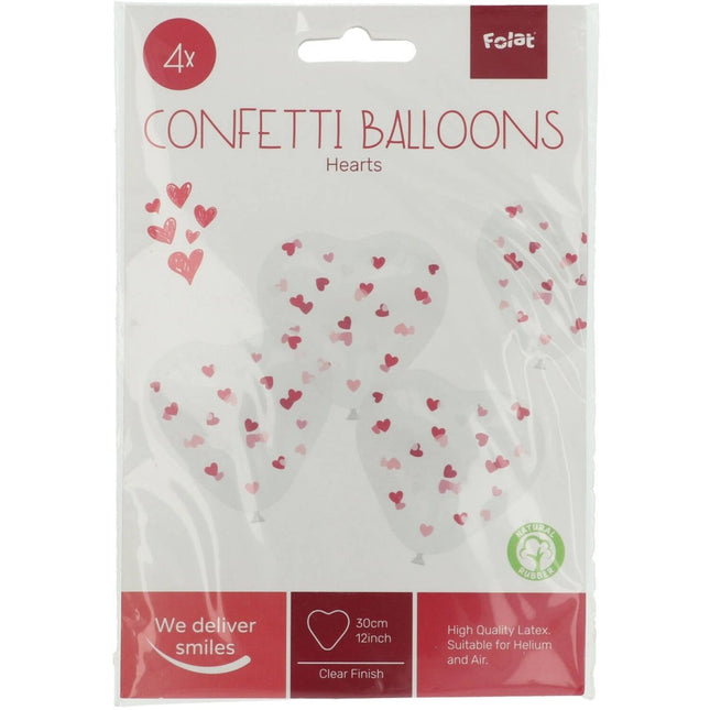 Roze Hartjes Ballonnen 30cm 4st van Folat koop je bij Partywinkel
