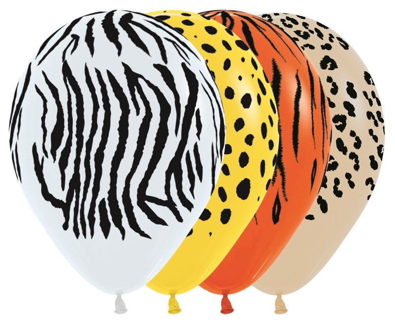 Ballonnen Jungle Stripes Mix 30cm 25st van Sempertex koop je bij Partywinkel
