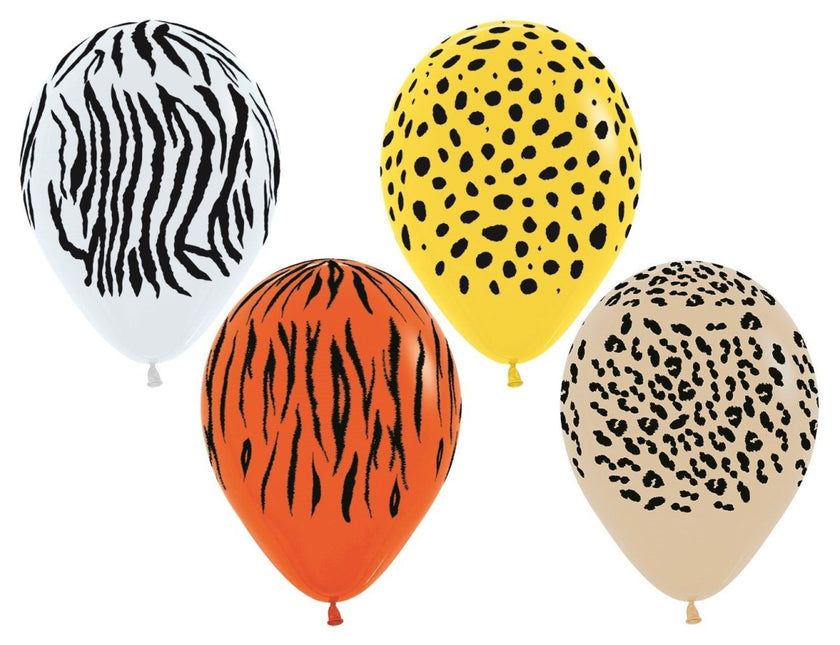 Ballonnen Jungle Stripes Mix 30cm 25st van Sempertex koop je bij Partywinkel