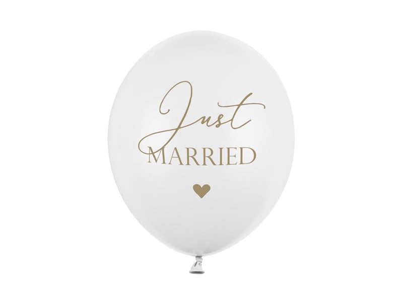 Ballonnen Just Married 30cm 6st van Partydeco koop je bij Partywinkel