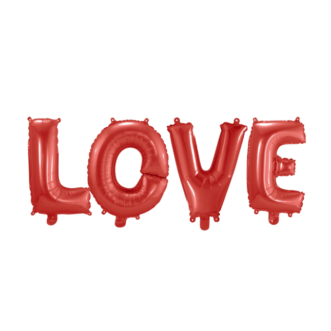 Ballonnen Letter Set Love Rood 41cm van WeFiesta koop je bij Partywinkel