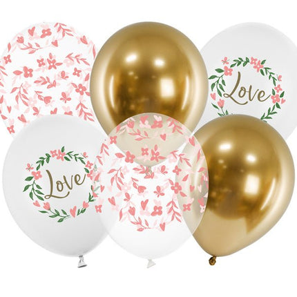 Ballonnen Love Mix 30cm 6st van Partydeco koop je bij Partywinkel