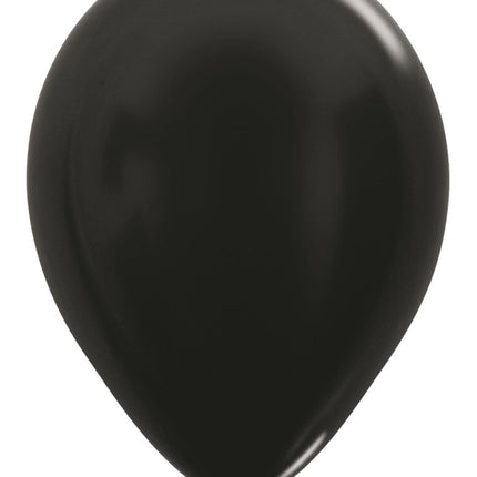 Ballonnen Metallic Black 30cm 50st van Sempertex koop je bij Partywinkel