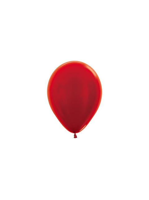 Ballonnen Metallic Red 12cm 50st van Sempertex koop je bij Partywinkel