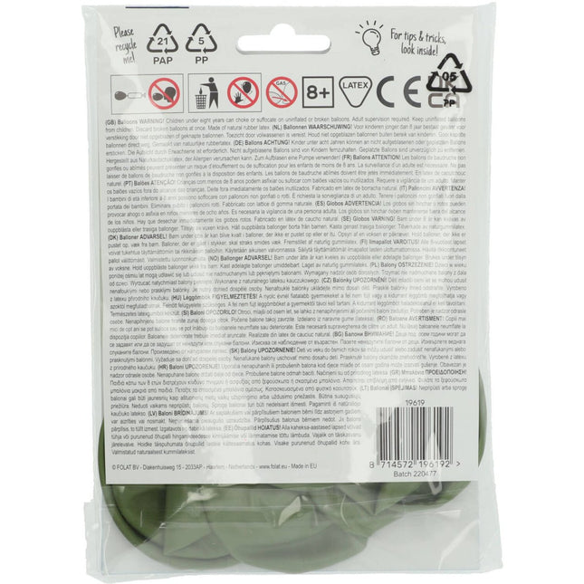 Ballonnen Olive Green 33cm - 10 stuks van Folat koop je bij Partywinkel