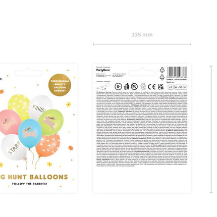 Ballonnen Paaseierentocht 30cm 7st van Partydeco koop je bij Partywinkel