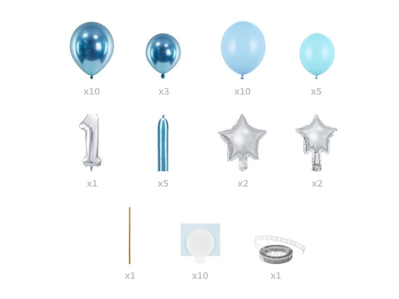 Ballonnen Set 1 Jaar Blauw 1,4m van Partydeco koop je bij Partywinkel