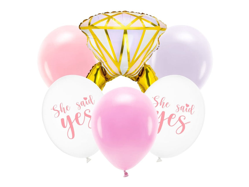 Ballonnen Set She Said Yes 6st van Partydeco koop je bij Partywinkel