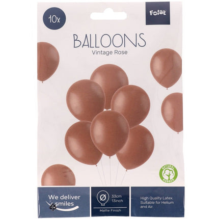 Ballonnen Vintage Rose 33cm - 10 stuks van Folat koop je bij Partywinkel