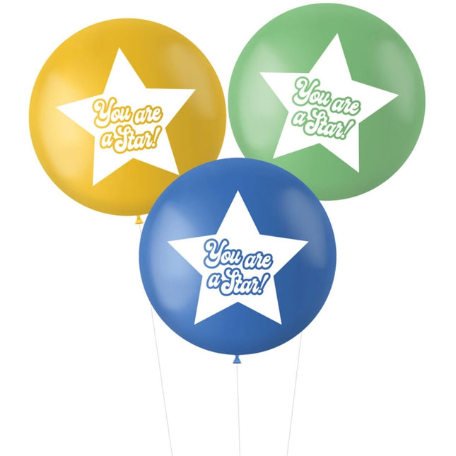 Ballonnen You Are A Star Roze 80cm 3st van Folat koop je bij Partywinkel