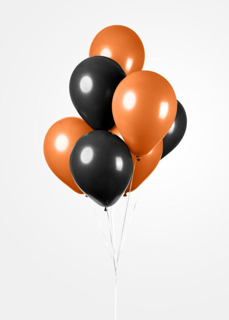 Ballonnen Zwart/Oranje 30,5cm 10st van WeFiesta koop je bij Partywinkel