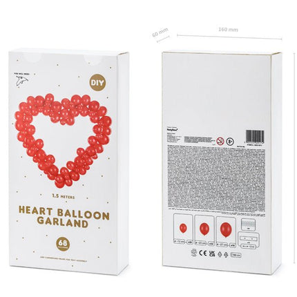 Balloonboog Hart Rood 5 delig van Partydeco koop je bij Partywinkel