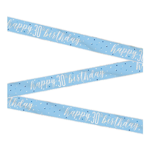 Banner 30 Jaar Blauw 2,74m van Unique koop je bij Partywinkel