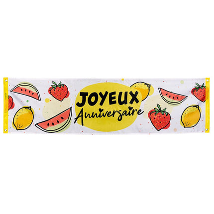 Banner Fruit Joyeux Anniversaire 1,8m van Boland koop je bij Partywinkel