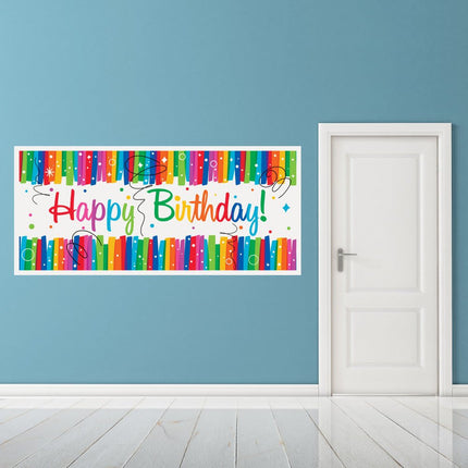 Banner Happy Birthday Regenboog 1,52m van Unique koop je bij Partywinkel