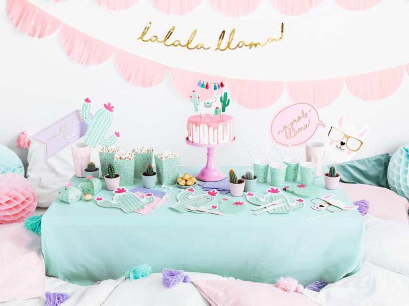 Banner Lalala Llama Goud 82cm van Partydeco koop je bij Partywinkel