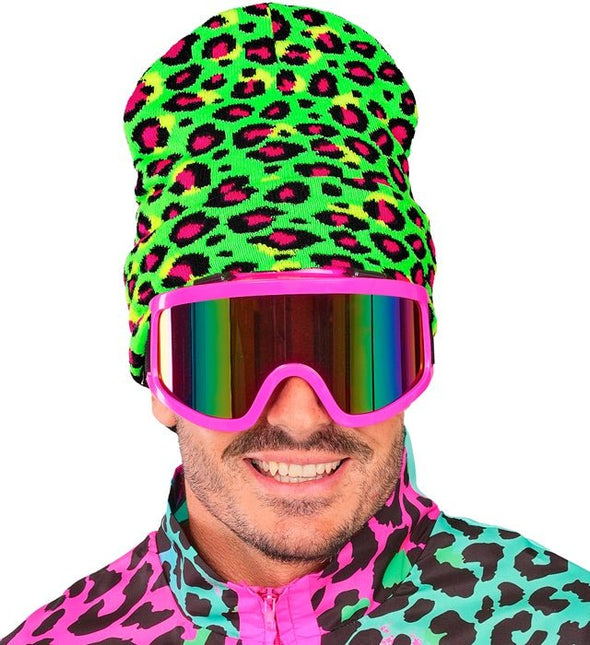 Beanie Luipaard Neon Groen van Widmann koop je bij Partywinkel