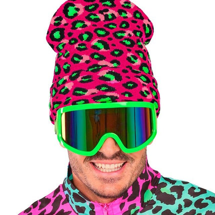 Beanie Luipaard Neon Roze van Widmann koop je bij Partywinkel