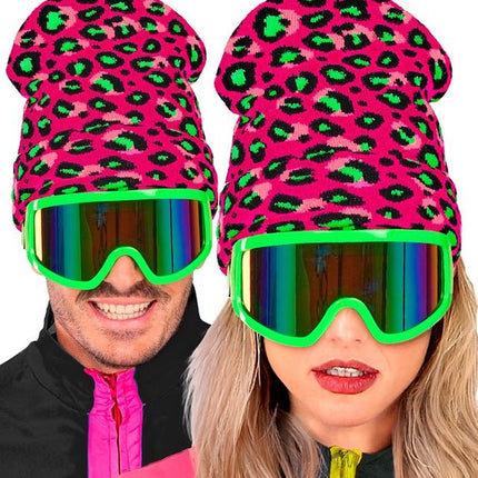 Beanie Luipaard Neon Roze van Widmann koop je bij Partywinkel