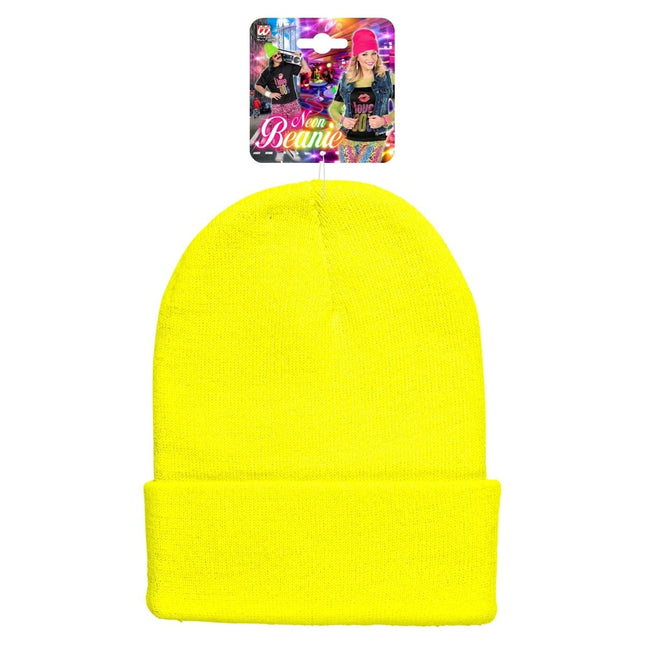 Beanie Neon Geel van Widmann koop je bij Partywinkel