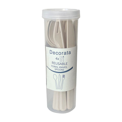 Beige Bestek 12 delig van Procos koop je bij Partywinkel