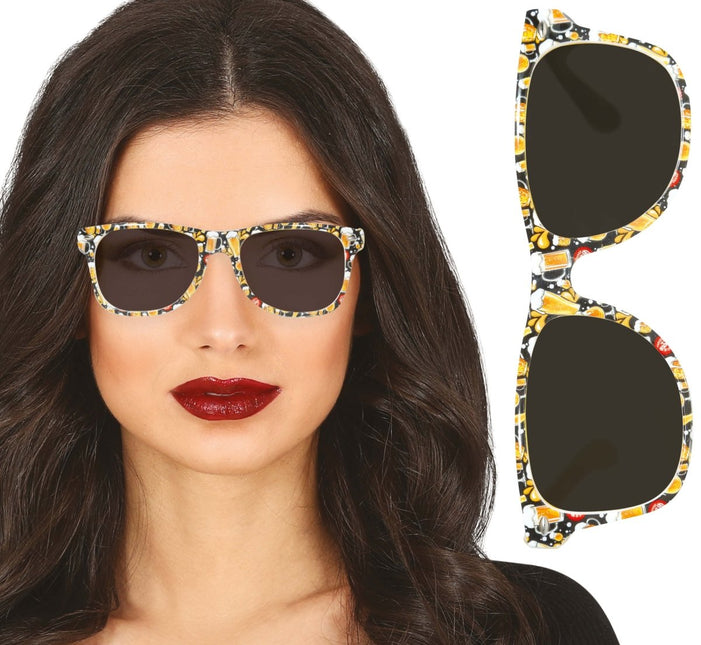 Bier Bril Zwart Oranje van Fiestas Guirca koop je bij Partywinkel