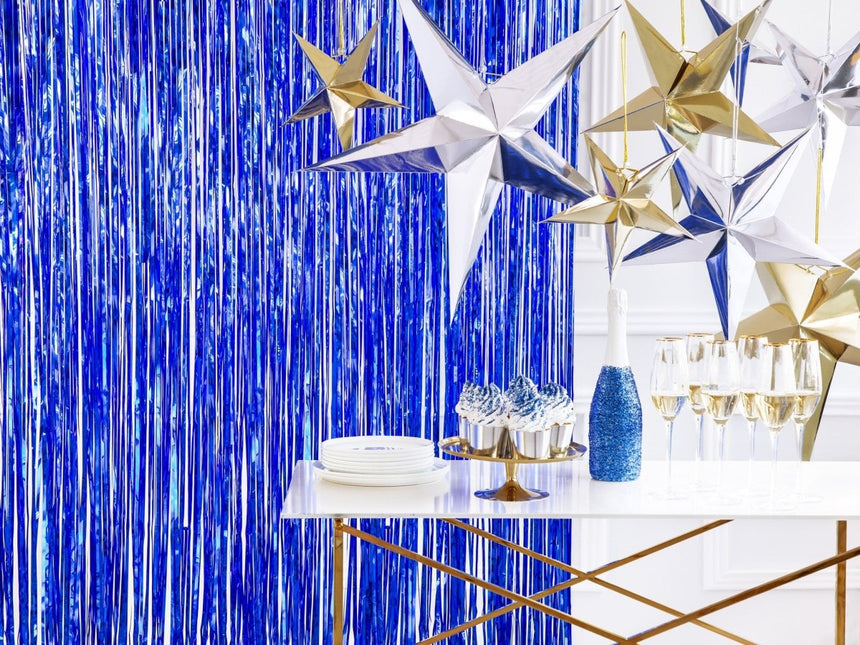 Blauw Deurgordijn 2,5m van Partydeco koop je bij Partywinkel