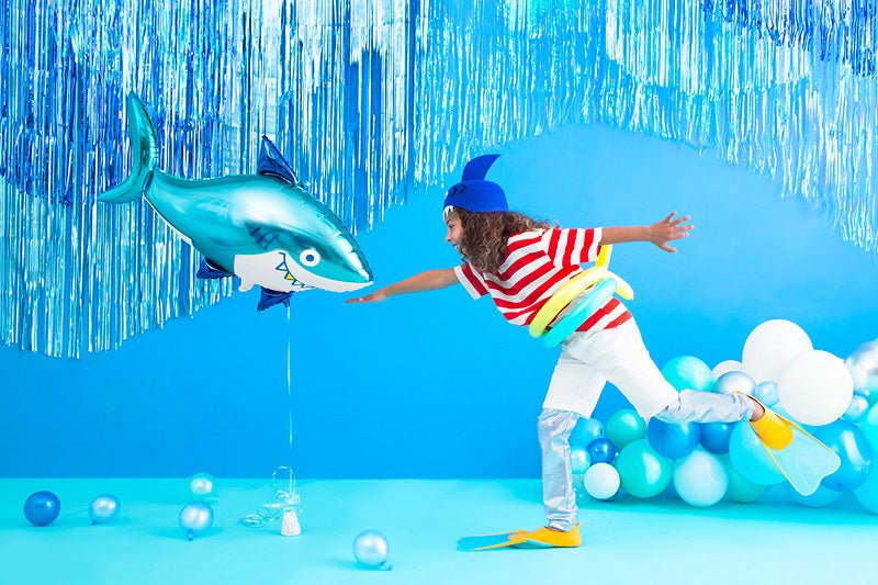 Blauw Deurgordijn 2,5m van Partydeco koop je bij Partywinkel