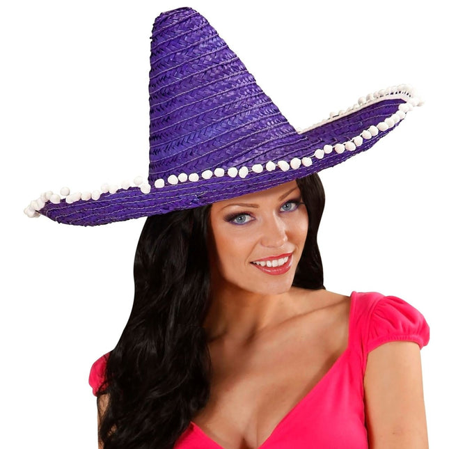 Blauw Paarse Sombrero 50cm van Widmann koop je bij Partywinkel