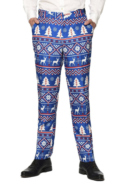 Blauw Pak Kerstmis van Suitmeister koop je bij Partywinkel
