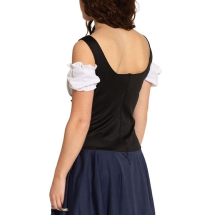 Blauw Witte Dirndl Jurk Oktoberfest Linda van Partychimp koop je bij Partywinkel