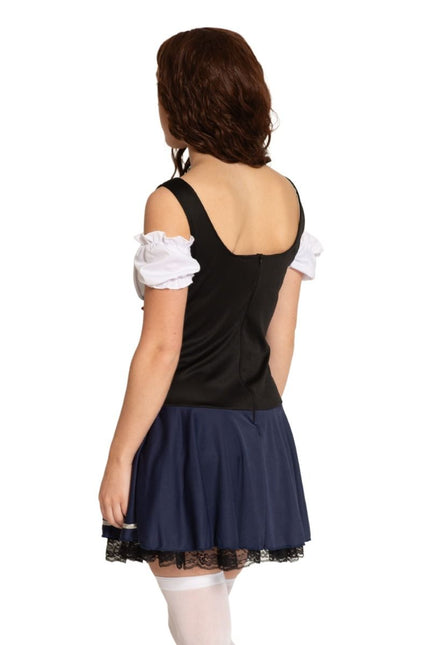 Blauw Witte Dirndl Jurk Oktoberfest Linda van Partychimp koop je bij Partywinkel