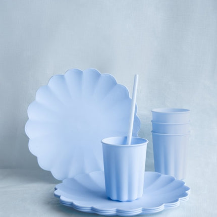 Blauwe Bekers Plastic 220ml 4st van Partydeco koop je bij Partywinkel