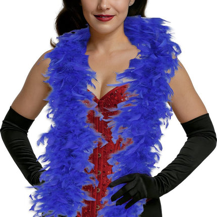 Blauwe Boa Veren 80gr van Fiestas Guirca koop je bij Partywinkel