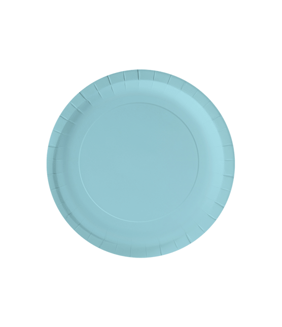 Blauwe Borden Pastel 23cm 8st van Paper Dreams koop je bij Partywinkel