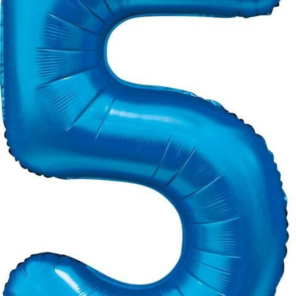 Blauwe Cijfer Ballon 5 Jaar Glans 86cm van WeFiesta koop je bij Partywinkel