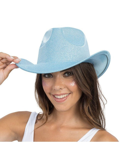 Blauwe Glitter Cowboyhoed van CHAKS koop je bij Partywinkel
