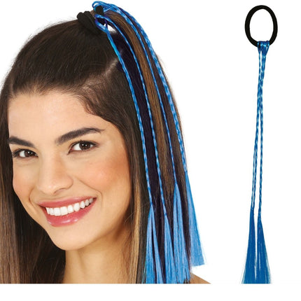 Blauwe Hair Extension 35cm 3st van Fiestas Guirca koop je bij Partywinkel