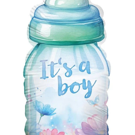 Blauwe Helium Ballon It'S A Boy Fles Leeg 78cm van VDV Benefit koop je bij Partywinkel