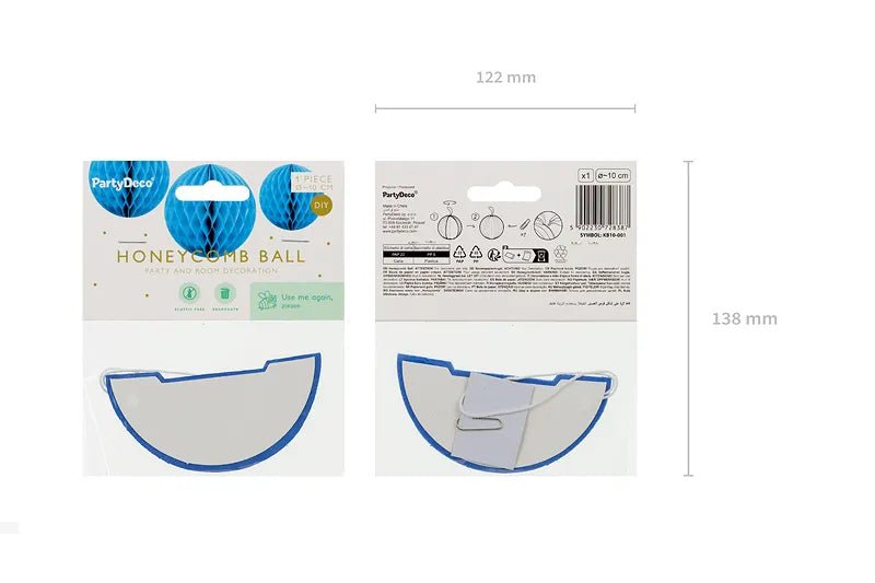 Blauwe Honeycomb 10cm van Partydeco koop je bij Partywinkel