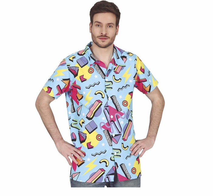 Blauwe Jaren 80 Blouse van Fiestas Guirca koop je bij Partywinkel