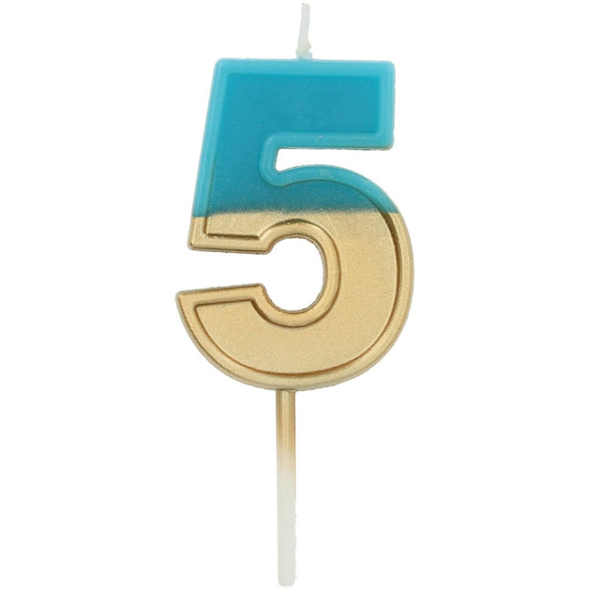 Blauwe Kaars 5 Jaar Retro van Folat koop je bij Partywinkel