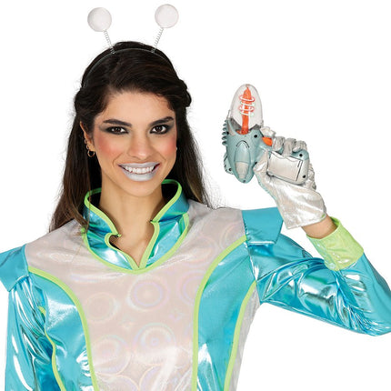 Blauwe Nep Pistool 18cm van Fiestas Guirca koop je bij Partywinkel