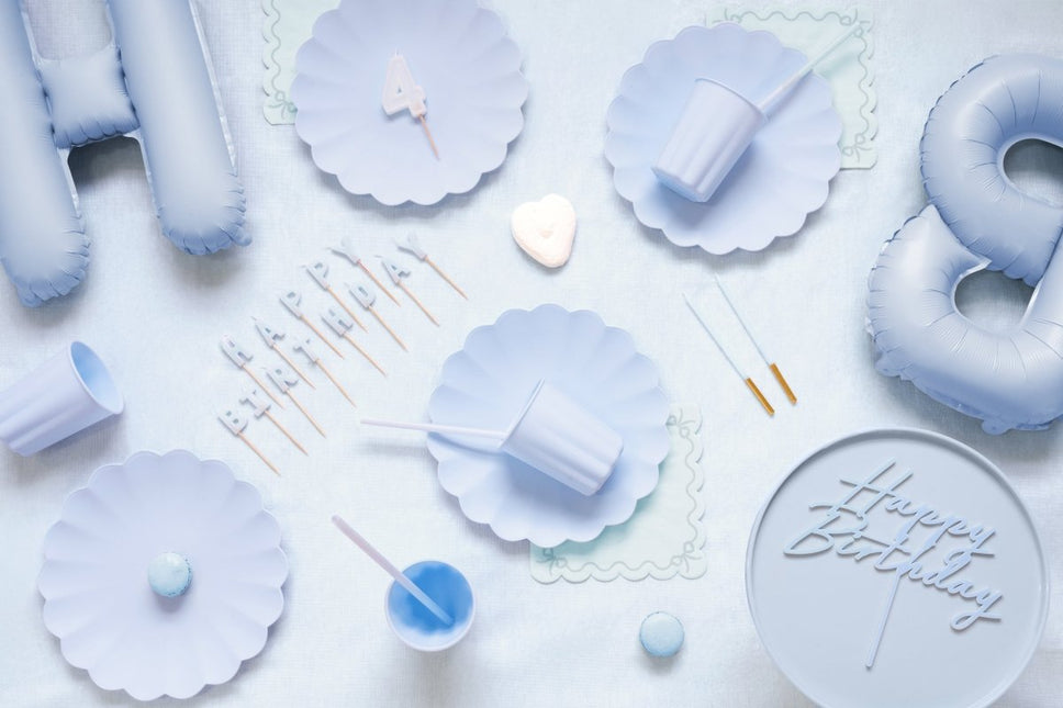 Blauwe Taartplateu 24cm van Partydeco koop je bij Partywinkel