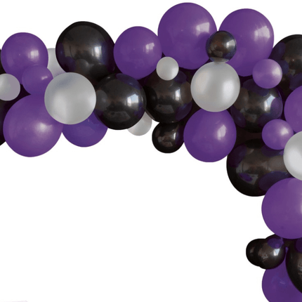 BLK/SLV/PUR BLLN ARCH KIT-40PC van Unique koop je bij Partywinkel